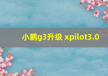 小鹏g3升级 xpilot3.0